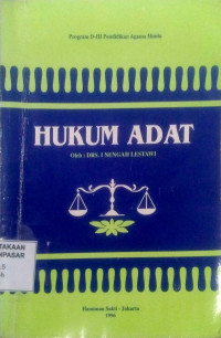 Hukum Adat : program d-III pendidikan agama hindu