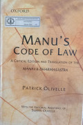 Manu's Code of Law : A Critical Edition and Translation of the Manava-Dharmasastra